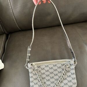 Michael Kors Gray Crossbody Bag with Chain Strap